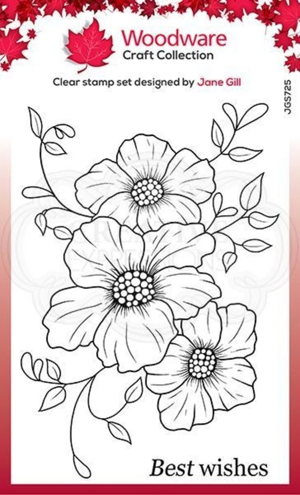Woodware Petal Trio Clear Stamp (JGS725)