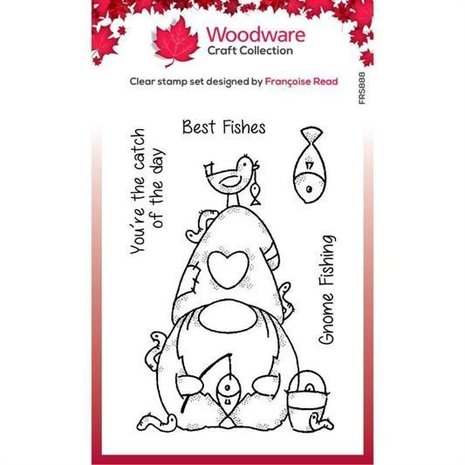 Woodware Fishing Gnome Clear Stamp (FRS888) Woodware Fishing Gnome Clear Stamp (FRS888)