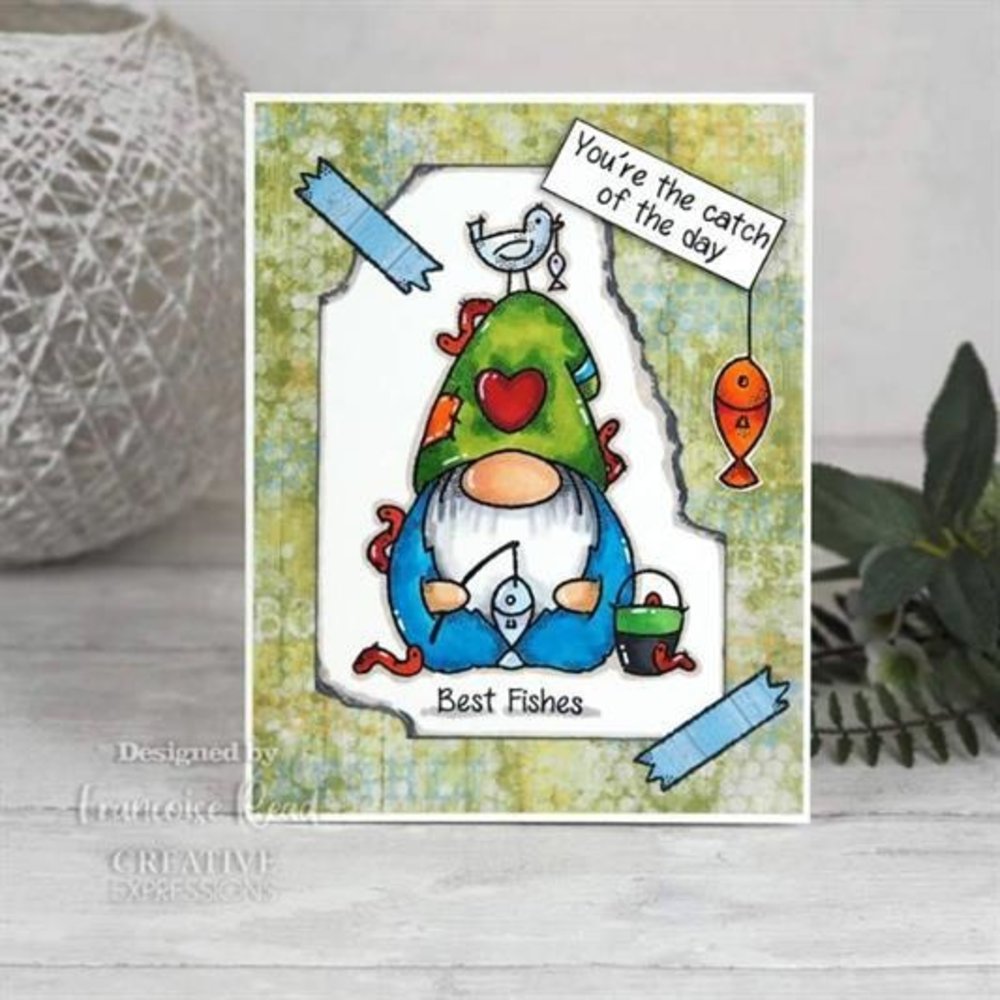 Woodware Fishing Gnome Clear Stamp (FRS888) Woodware Fishing Gnome Clear Stamp (FRS888)