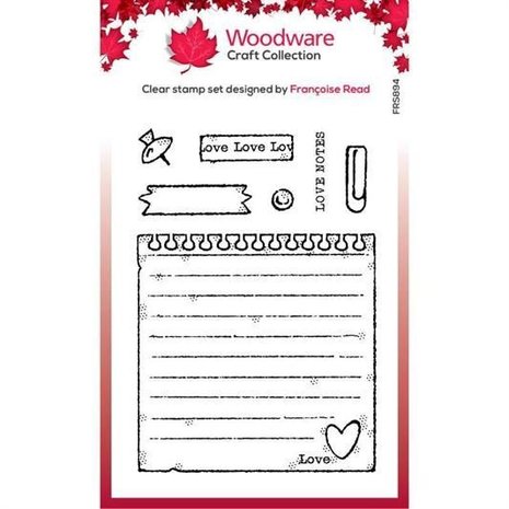 Woodware Love Notes Clear Stamp (FRS894)