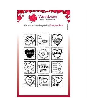 Woodware Love Squares Clear Stamp (FRS895)