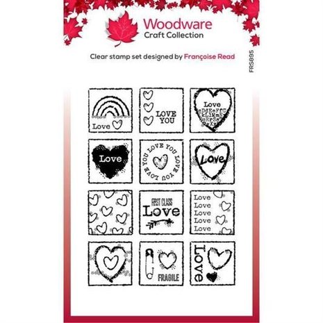 Woodware Love Squares Clear Stamp (FRS895)