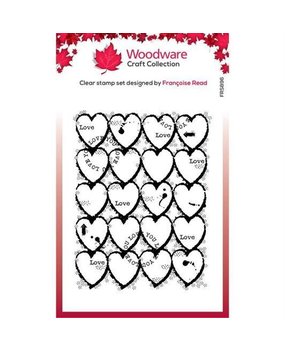 Woodware Heart Background Clear Stamp (FRS896) Woodware Heart Background Clear Stamp (FRS896)