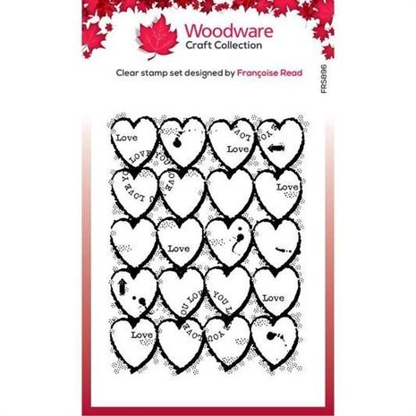 Woodware Heart Background Clear Stamp (FRS896) Woodware Heart Background Clear Stamp (FRS896)