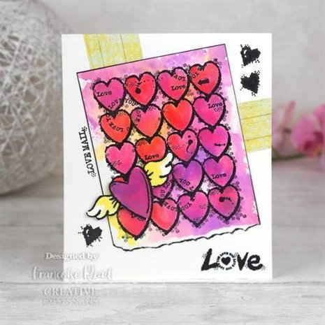 Woodware Heart Background Clear Stamp (FRS896) Woodware Heart Background Clear Stamp (FRS896)