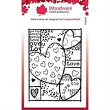 Woodware Heart Collage Clear Stamp (FRS897)