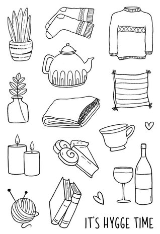 Jane's Doodles Hygge Time Clear Stamps (JD093) Jane's Doodles Hygge Time Clear Stamps (JD093)