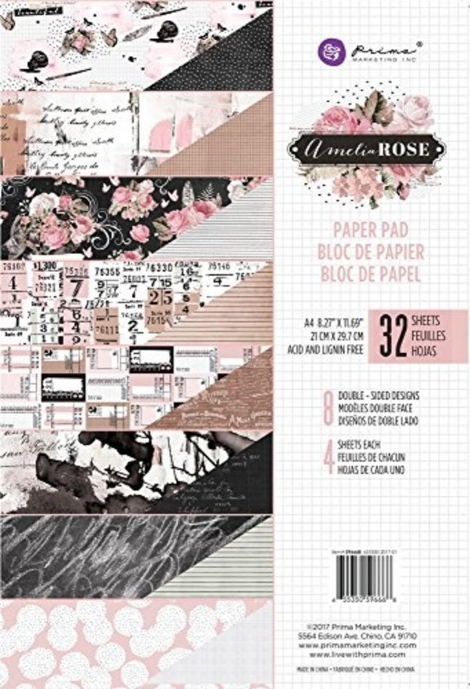 Prima Marketing Inc Amelia Rose A4 Paper Pad (596668) Prima Marketing Inc Amelia Rose A4 Paper Pad (596668)