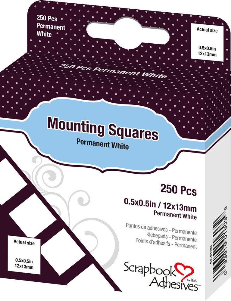 Scrapbook Adhesives Mounting Squares White (250pcs) (01603)