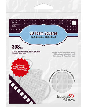 Scrapbook Adhesives 3D Foam Squares White Small (01612)