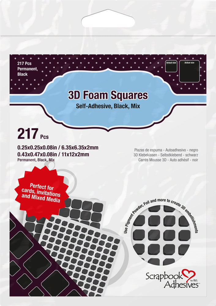 Scrapbook Adhesives 3D Foam Squares Black Mix (01615) Scrapbook Adhesives 3D Foam Squares Black Mix (01615)