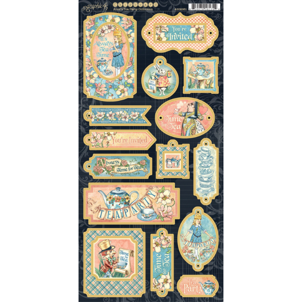 Graphic 45 Alice's Tea Party Chipboard (4502361)