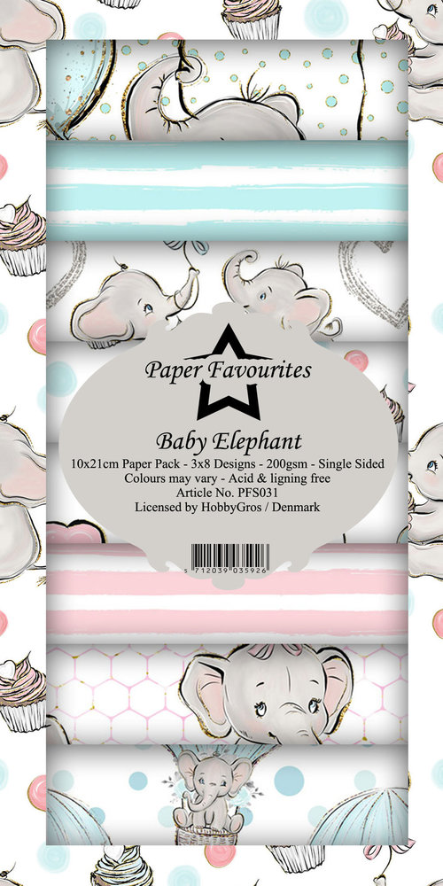 Paper Favourites Baby Elephant Slimline Paper Pack (PFS031) Paper Favourites Baby Elephant Slimline Paper Pack (PFS031)