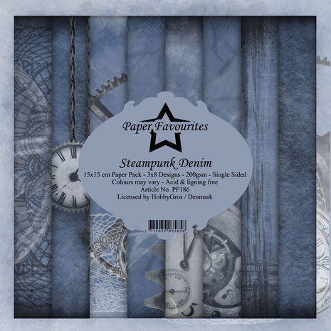Paper Favourites Steampunk Denim 6x6 Inch Paper Pack (PF186)