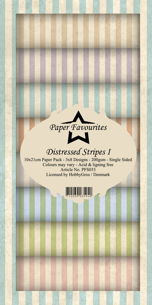 Paper Favourites Distressed Stripes I Slimline Paper Pack (PFS033) Paper Favourites Distressed Stripes I Slimline Paper Pack (PFS033)