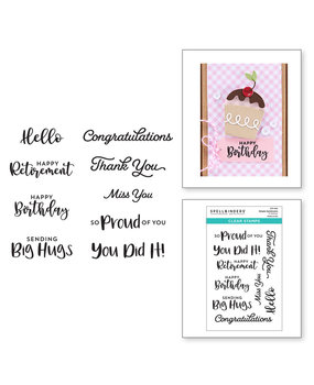 Spellbinders Simple Sentiments Clear Stamp (STP-054)