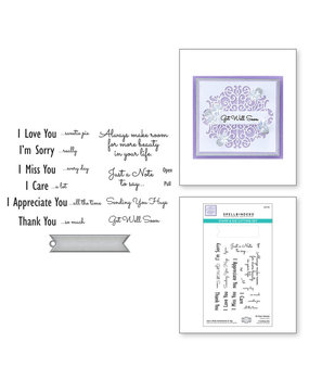 Spellbinders Just a Note Sentiments & Tag Stamp & Die Set (SDS-169)