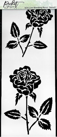 Picket Fence Studios Slimline Blending Roses Stencil (SC-274)