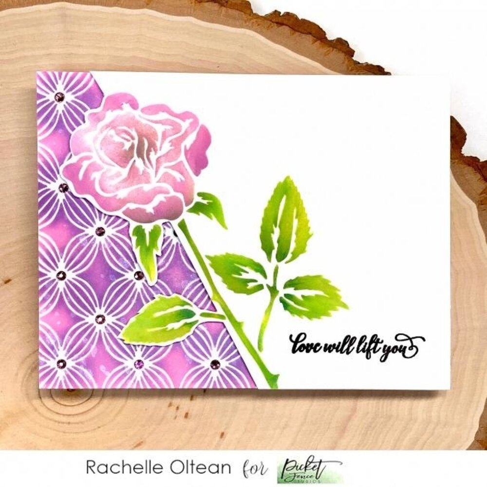 Picket Fence Studios Slimline Blending Roses Stencil (SC-274)