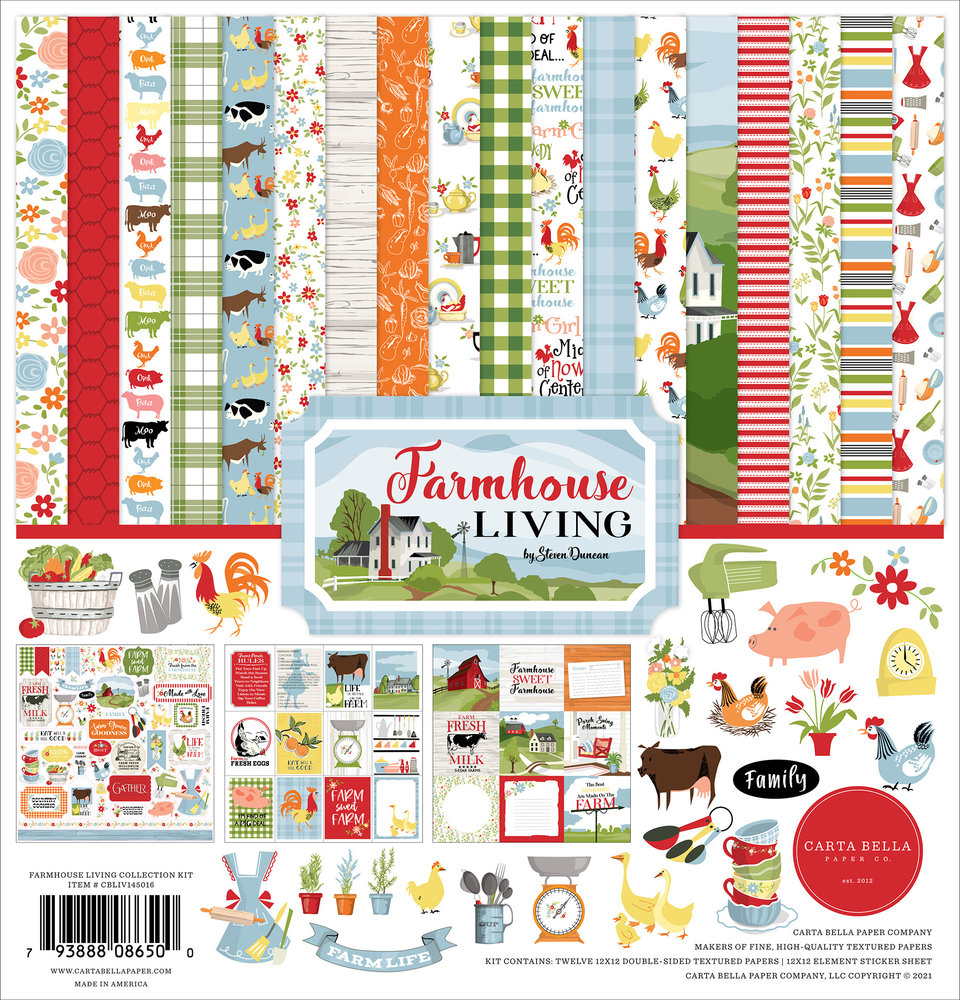 Carta Bella Farmhouse Living 12x12 Inch Collection Kit (CBLIV145016)