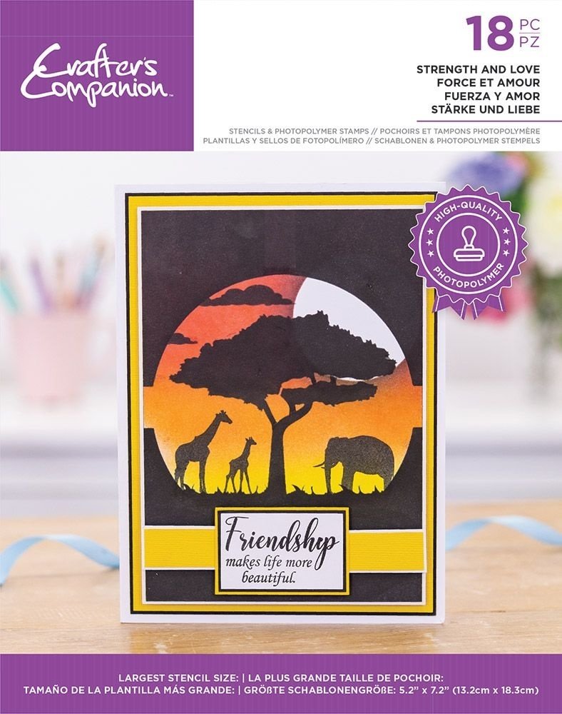 Crafter's Companion Silhouette Strength and Love Stamp & Stencil (CC-STP-STEN-STAL) Crafter's Companion Silhouette Strength and Love Stamp & Stencil (CC-STP-STEN-STAL)