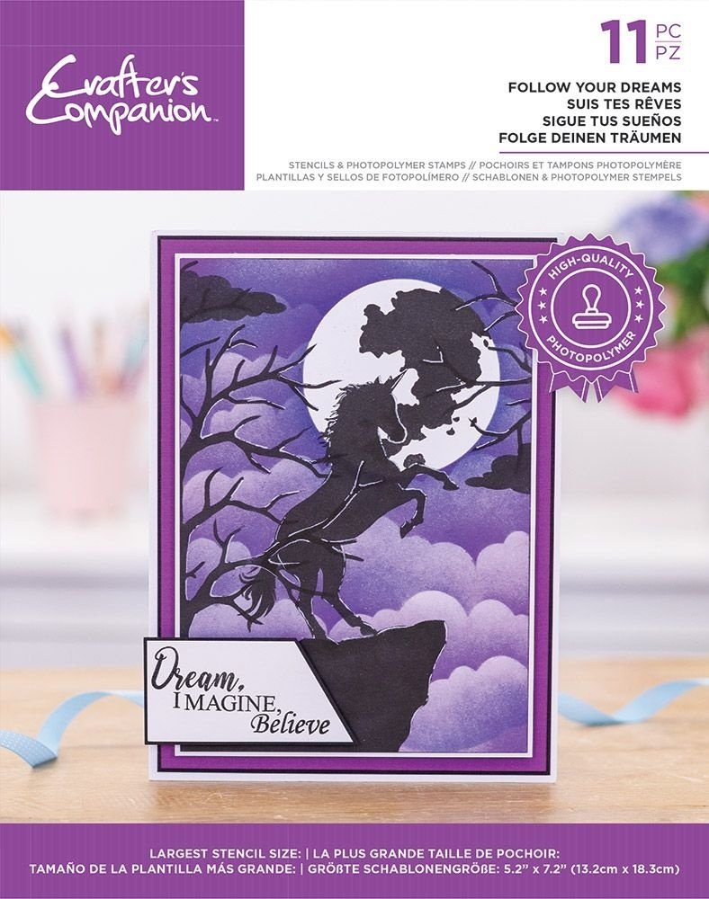 Crafter's Companion Silhouette Follow Your Dreams Stamp & Stencil (CC-STP-STEN-FOYD) Crafter's Companion Silhouette Follow Your Dreams Stamp & Stencil (CC-STP-STEN-FOYD)