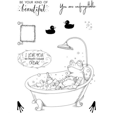 Pink Ink Designs Froggy Paddle A5 Clear Stamp Set (PI153)