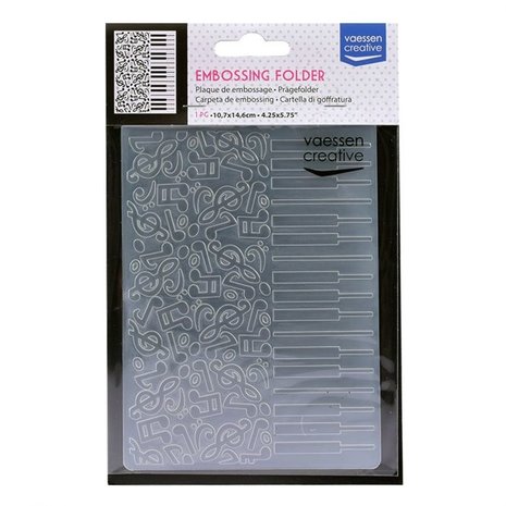 Vaessen Creative Embossing Folder Piano & Muzieknoten (100605-004)
