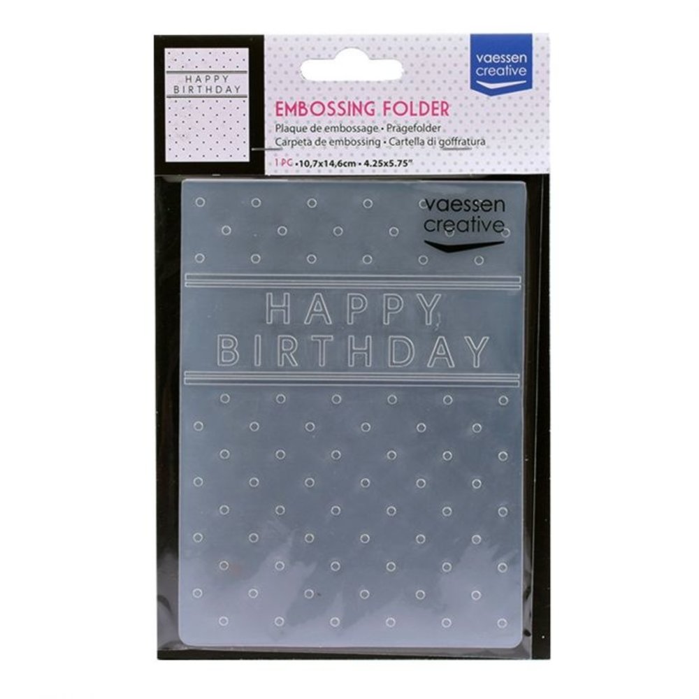 Vaessen Creative Embossing Folder Happy Birthday (100605-019) Vaessen Creative Embossing Folder Happy Birthday (100605-019)
