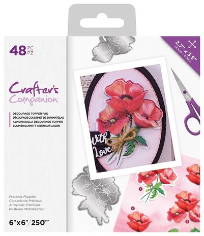 Crafter's Companion Precious Poppies Die-Cut Decoupage Topper Pad (CC-DTPAD-PREPO) Crafter's Companion Precious Poppies Die-Cut Decoupage Topper Pad (CC-DTPAD-PREPO)