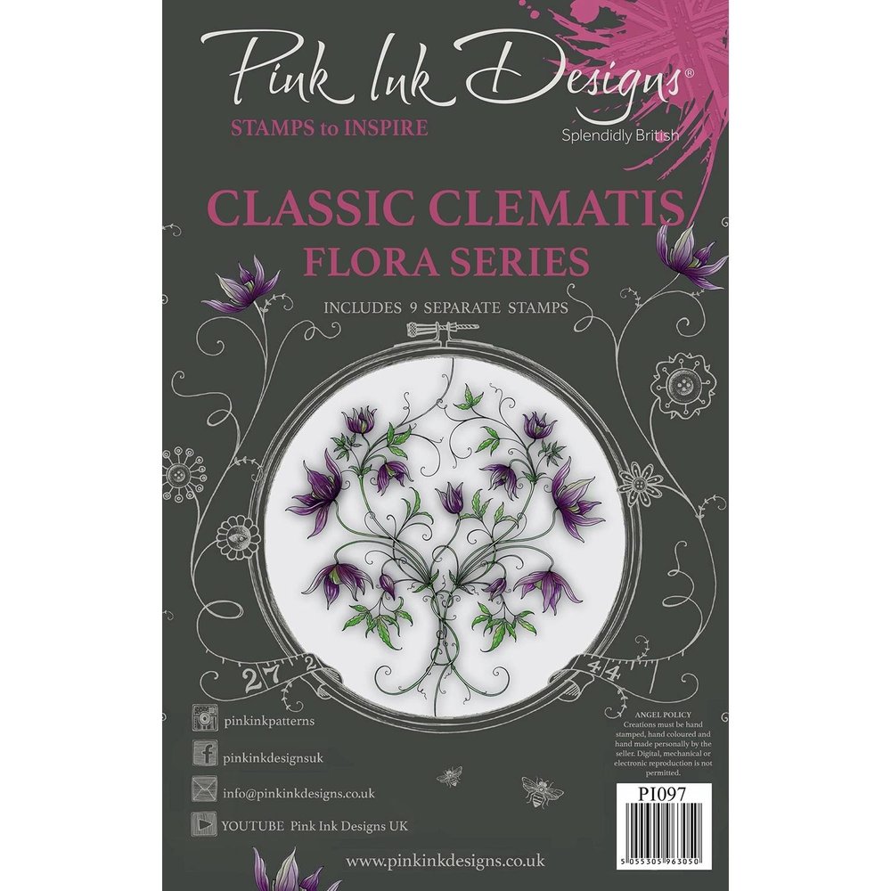 Pink Ink Designs Classic Clematis A5 Clear Stamp (PI097)