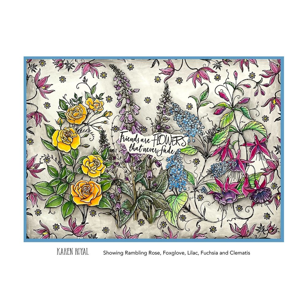 Pink Ink Designs Classic Clematis A5 Clear Stamp (PI097)