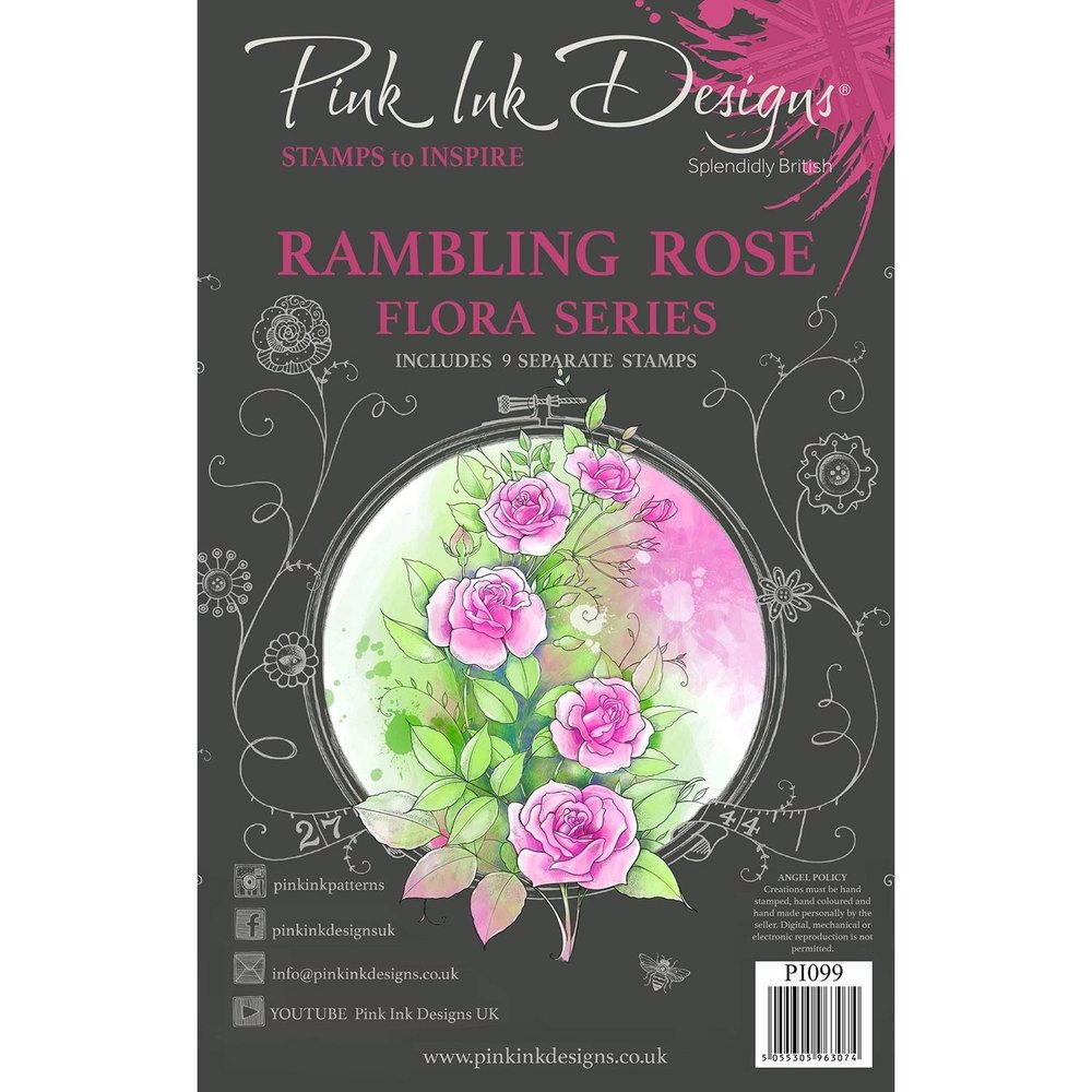 Pink Ink Designs Rambling Rose A5 Clear Stamp (PI099)