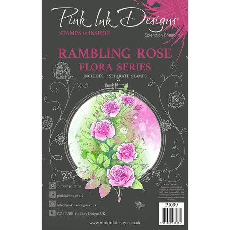 Pink Ink Designs Rambling Rose A5 Clear Stamp (PI099)