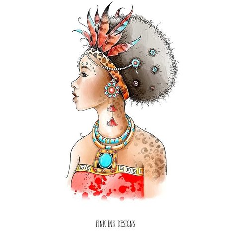 Pink Ink Designs African Queen A5 Clear Stamp (PI104) Pink Ink Designs African Queen A5 Clear Stamp (PI104)