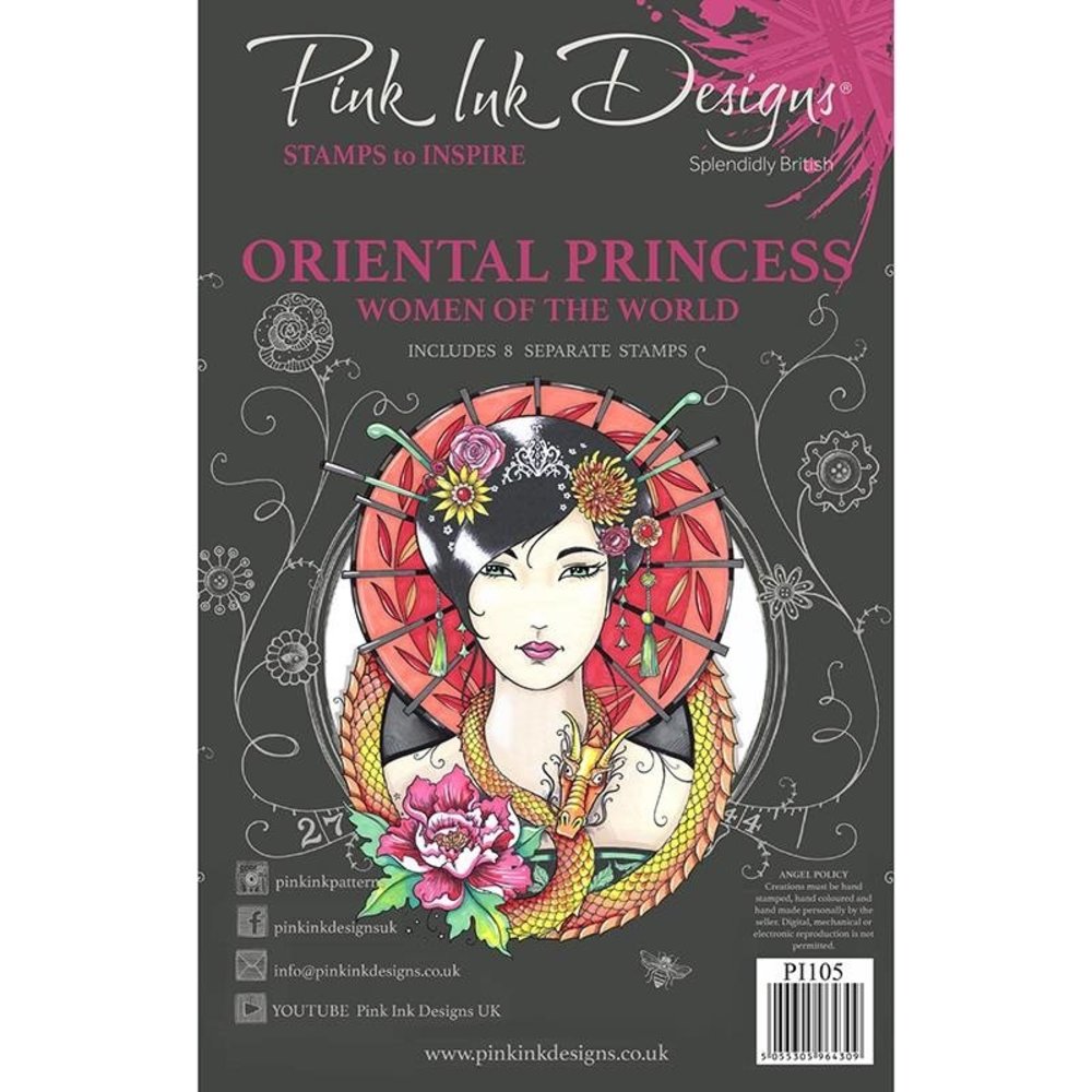 Pink Ink Designs Oriental Princess A5 Clear Stamp (PI105)