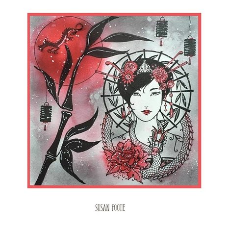 Pink Ink Designs Oriental Princess A5 Clear Stamp (PI105)