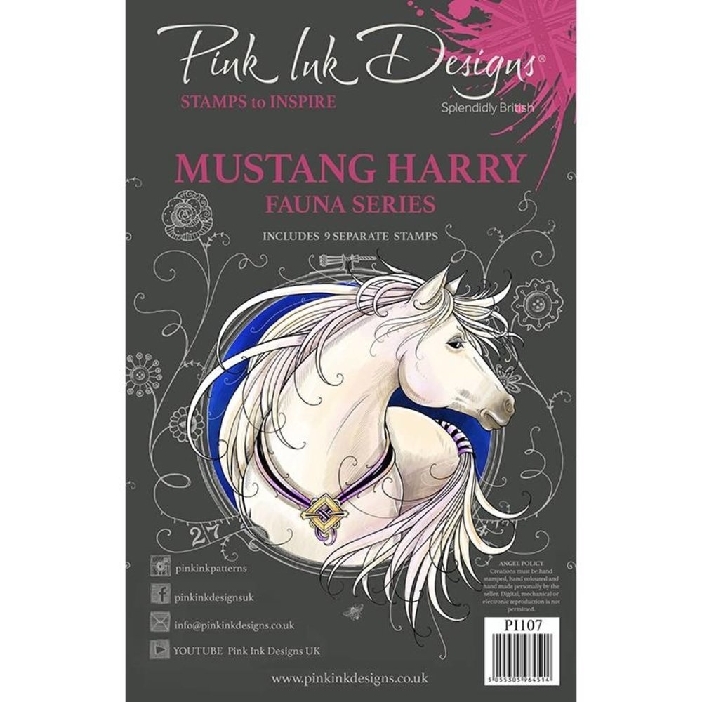 Pink Ink Designs Mustang Harry A5 Clear Stamp (PI107)