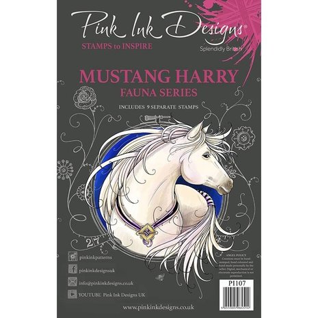 Pink Ink Designs Mustang Harry A5 Clear Stamp (PI107)