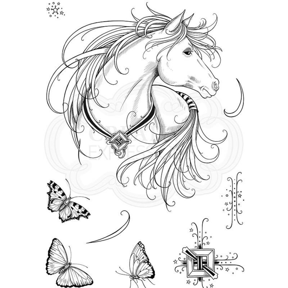 Pink Ink Designs Mustang Harry A5 Clear Stamp (PI107)