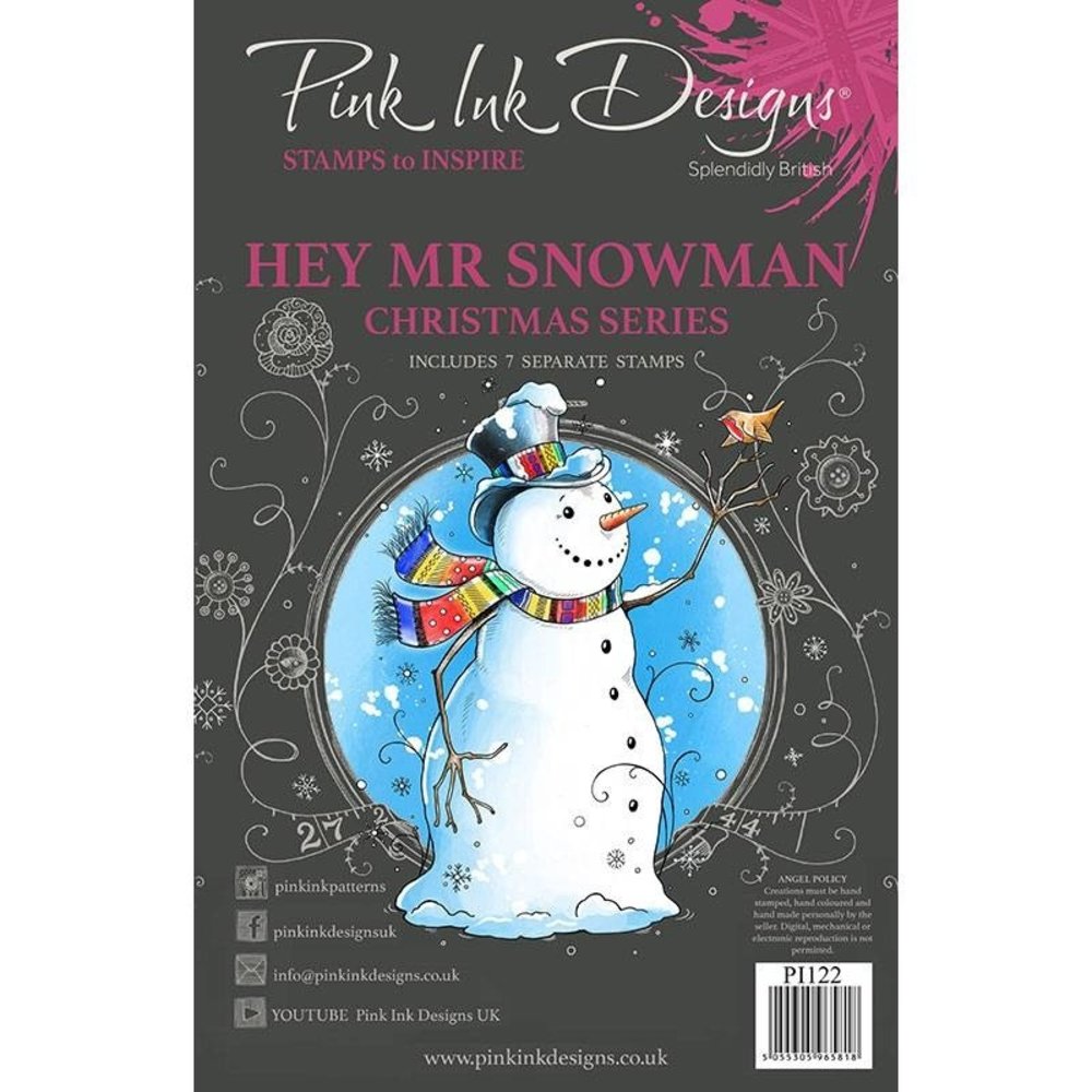 Pink Ink Designs Hey Mr Snowman A5 Clear Stamp (PI122)