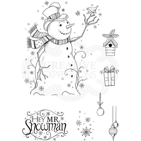 Pink Ink Designs Hey Mr Snowman A5 Clear Stamp (PI122)