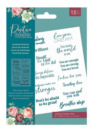 Crafter's Companion Positive Thoughts Clear Stamps Sending Positivity (PT-ST-CA-SEPO) Crafter's Companion Positive Thoughts Clear Stamps Sending Positivity (PT-ST-CA-SEPO)