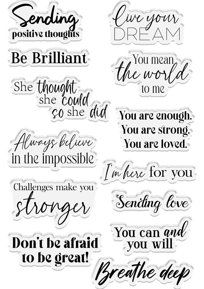 Crafter's Companion Positive Thoughts Clear Stamps Sending Positivity (PT-ST-CA-SEPO) Crafter's Companion Positive Thoughts Clear Stamps Sending Positivity (PT-ST-CA-SEPO)