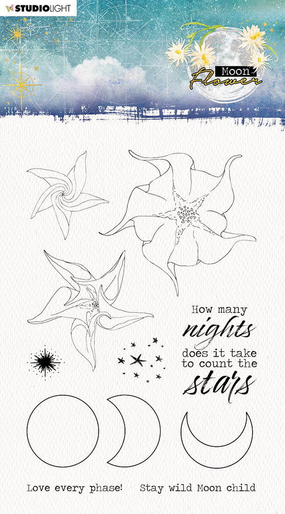 Studio Light Moon Flower How Many Nights Clear Stamp (SL-MFL-STAMP133) Studio Light Moon Flower How Many Nights Clear Stamp (SL-MFL-STAMP133)