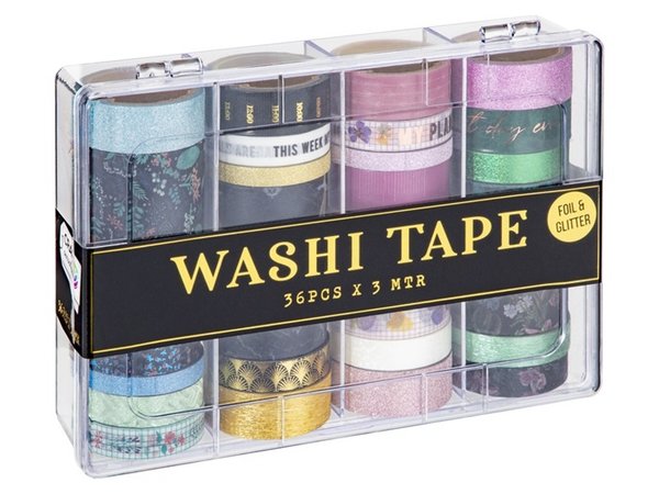 Craft Sensations Washi Tape In Storage Box 36pcs (CR0470/21A) Craft Sensations Washi Tape In Storage Box 36pcs (CR0470/21A)