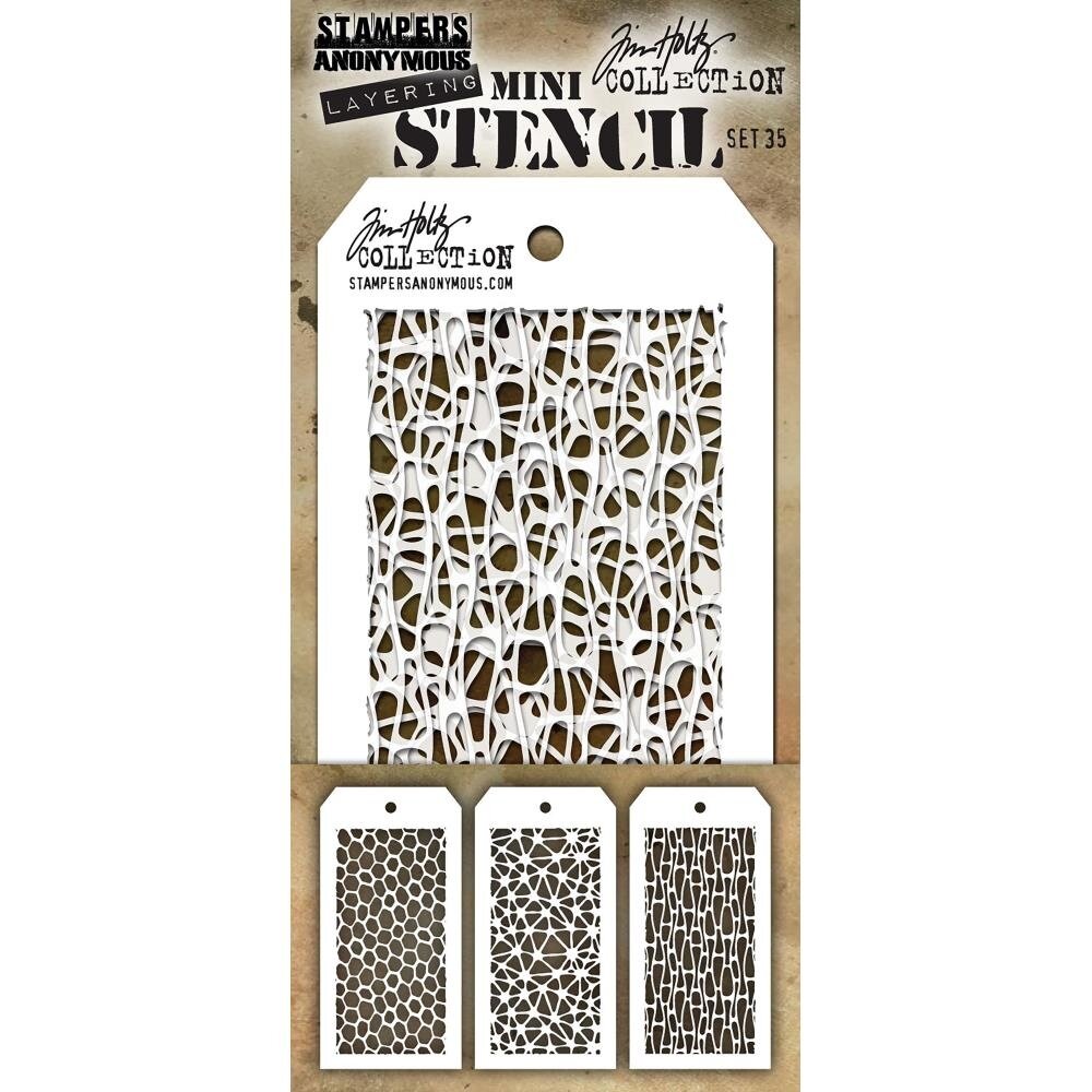 Stampers Anonymous Tim Holtz Mini Layering Stencil Set 35 (THMST035)
