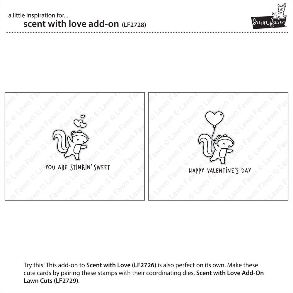 Lawn Fawn Scent With Love Add-On Clear Stamps (LF2728)