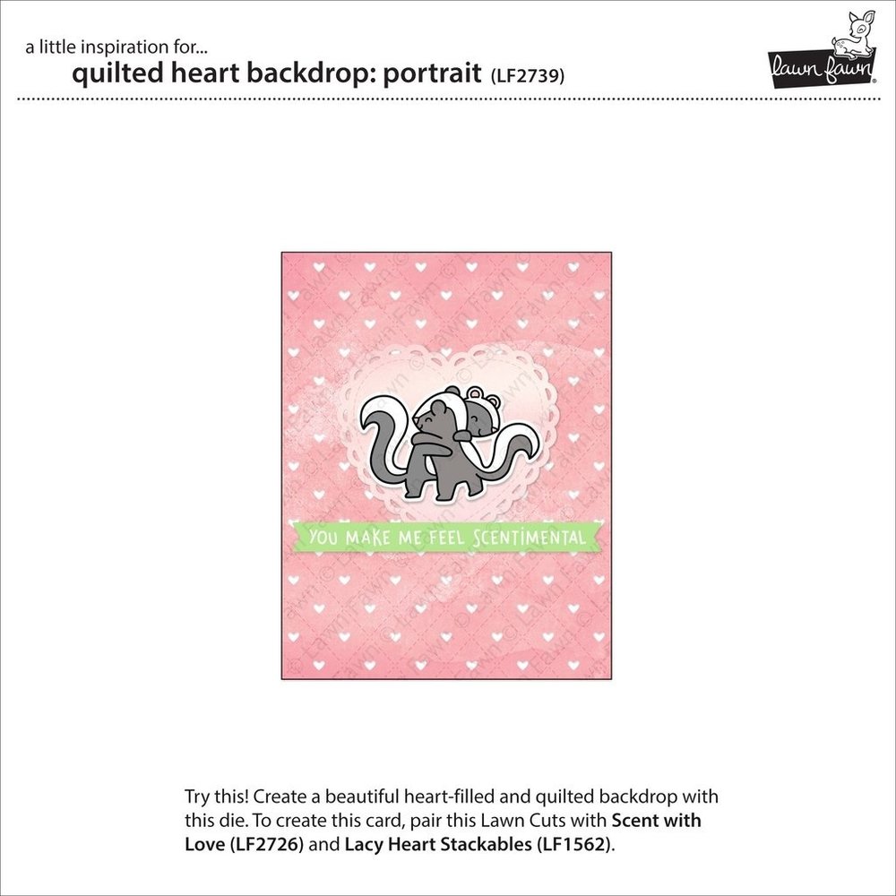 Lawn Fawn Quilted Heart Backdrop Portrait Dies (LF2739)