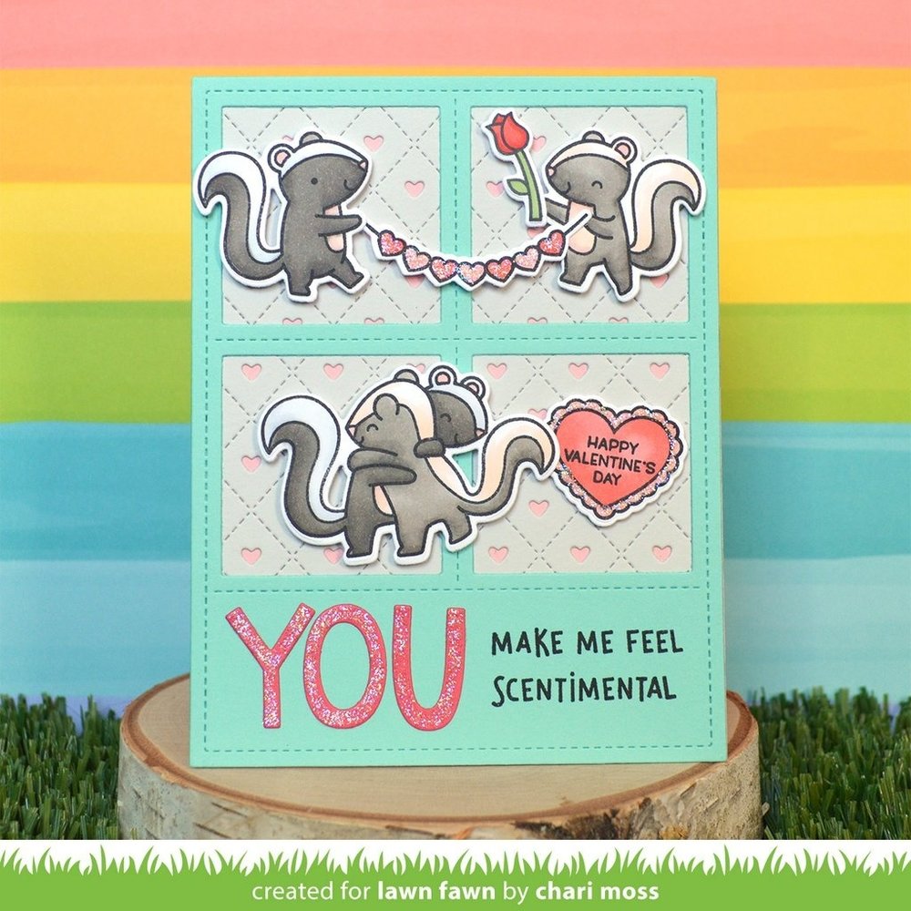 Lawn Fawn Quilted Heart Backdrop Portrait Dies (LF2739)